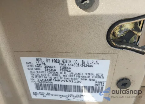 1997 Lincoln Town Car Executive from USA, damaged, VIN 1LNLM81W9VY651120